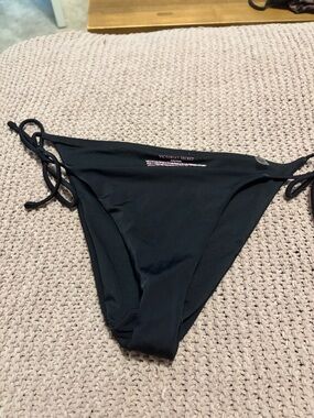 Victoria's Secret Black Tie-Side Bikini Bottoms